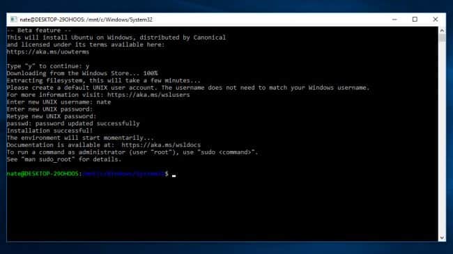 كيفية تثبيت واستخدام Linux Bash في نظام التشغيل Windows 10 - الويندوز لينكس