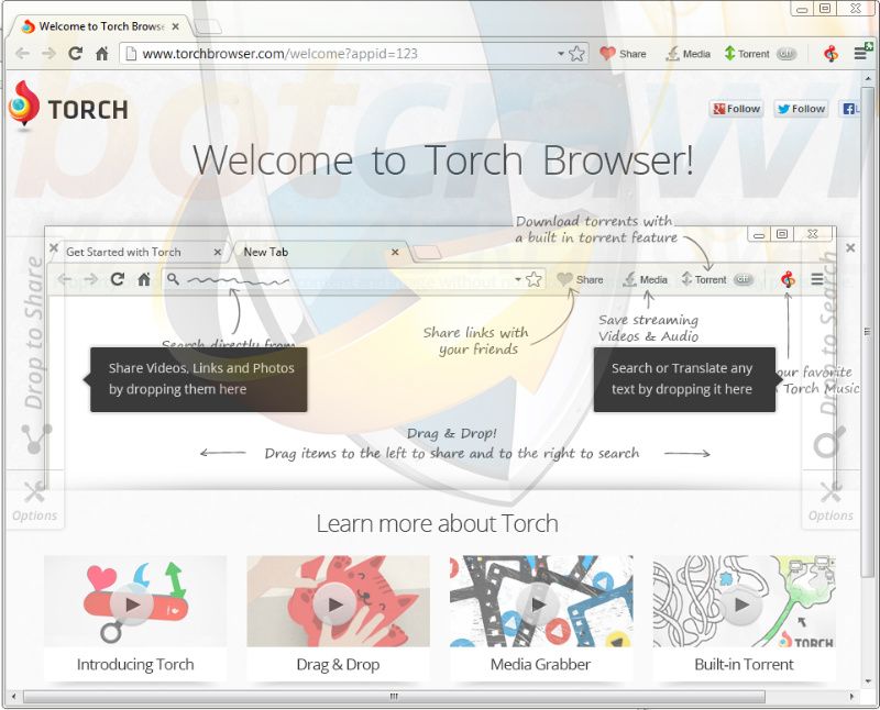 Alternative Web Browsers torch DzTechs | أفضل متصفحات الويب المتخصصة التي لم تكن قد استكشفتها من قبل