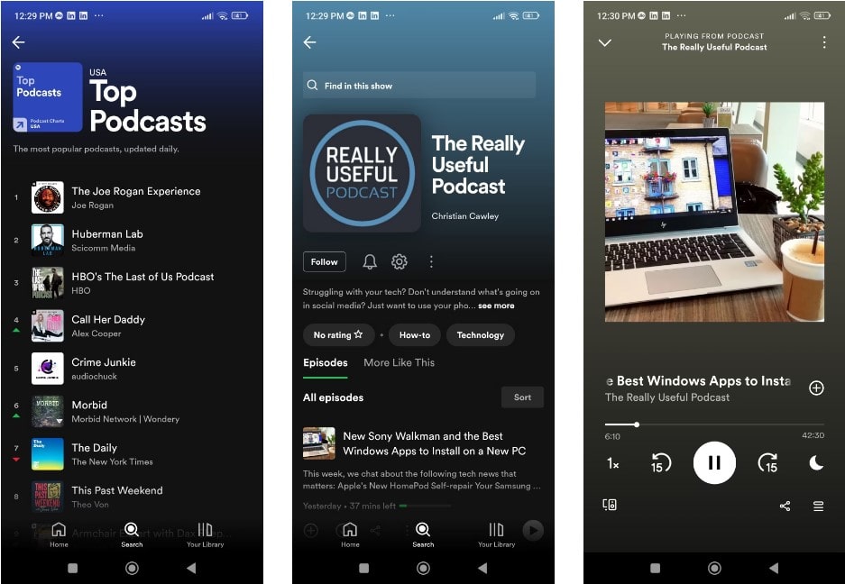 2. Spotify min | أفضل تطبيقات البودكاست المجانية المُتاحة لنظام Android