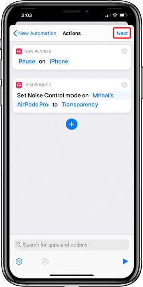 كيفية التبديل إلى وضع شفافية الصوت على AirPods Pro دون الضغط على أي أزرار؟ - iOS