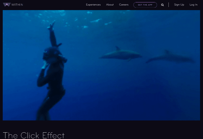 The Click Effect (الويب ، Android ، iOS): الغوص تحت الماء مع الحيتان