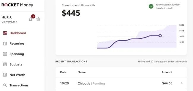 يتمتع تطبيق Rocket Money بواجهة نظيفة وخالية من الإعلانات، حتى في الإصدار المجاني. وهو رائع لإعداد الميزانية الأساسية وتتبع النفقات دون تشتيت، مما يجعله خيارًا جيدًا لأولئك الذين يفضلون عدم الدفع مقابل تطبيق مميز.