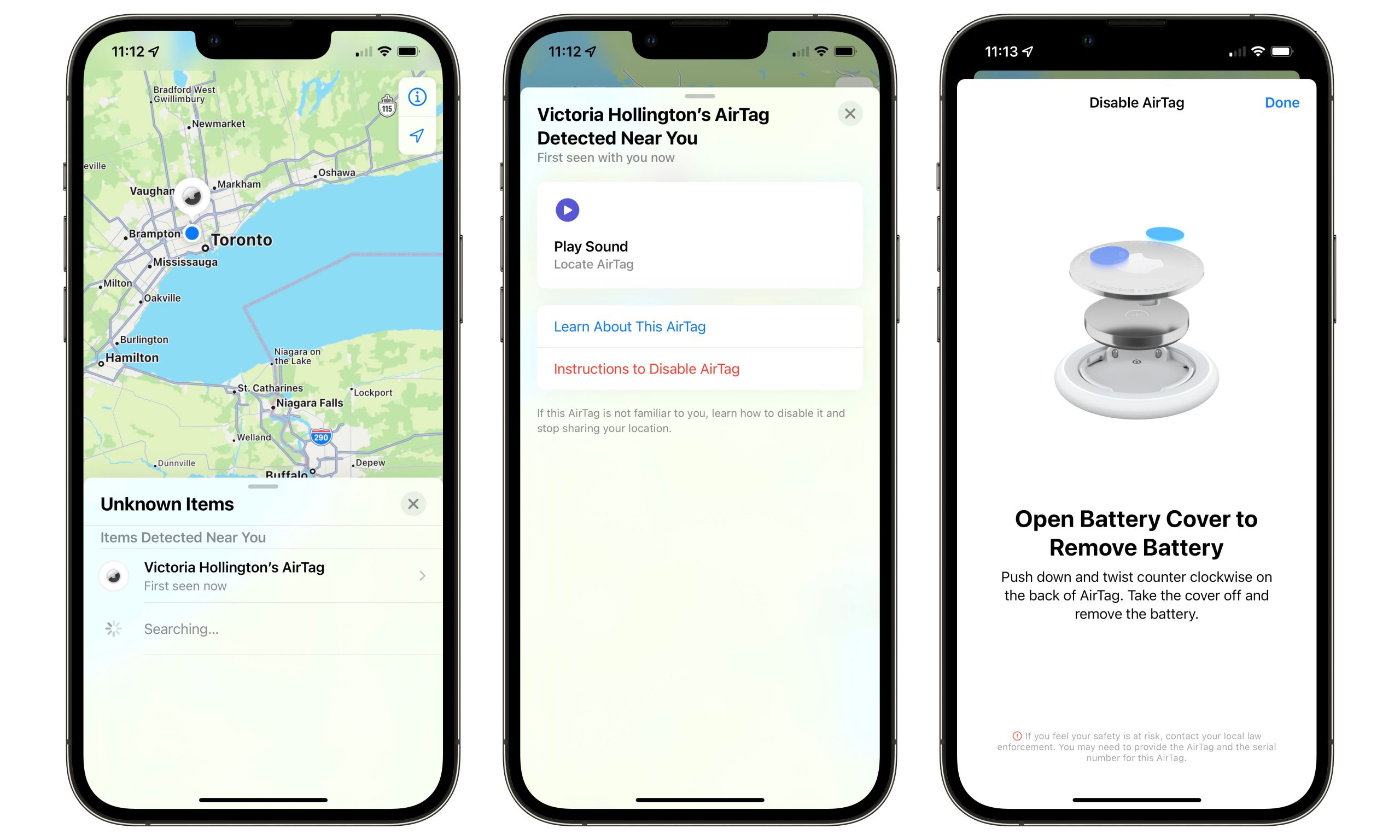 Scan find disable Unknown AirTags in iOS 15.2 beta 2