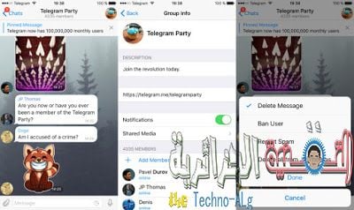 تحديث جديد يطلقه تطبيق تليجرام يتعلق بميزة Supergroups - Android iOS