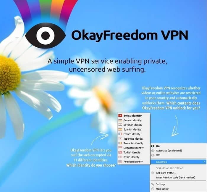 OkayFreedom VPN يوفر لك vpn مع سريال التفعيل مجانا - البرامج المجانيات