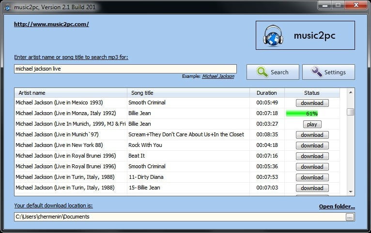 تطبيق music2pc للبحث عن الملفات الصوتية بصيغة MP3 وتحميلها بشكل مباشر - البرامج المجانيات