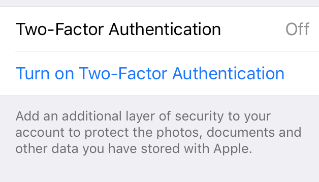 تفعيل خاصية المصادقة بعاملين Two-factor authentication على الأيفون или же الأيباد - iOS 