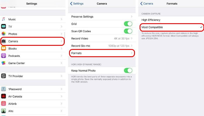 كيفية يمكنك فرض استخدام JPG و MP4 بدلا من HEIF و HEVC على الأي فون الخاص بك - iOS
