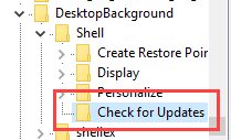كيفية إضافة خيار "التحقق من وجود تحديثات"  إلى قائمة النقر بزر الماوس الأيمن على Windows 10 - الويندوز