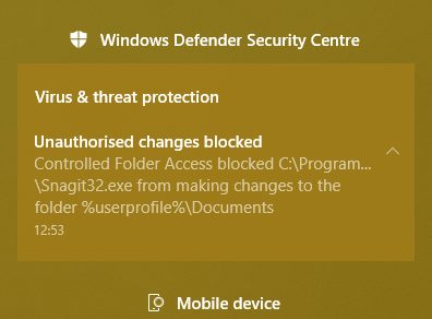 controlled folder access application blocked | كيفية حماية ملفاتك ضد فيروسات الفدية من خلال ميزة التحكم في الوصول إلى المجلد في Windows 10