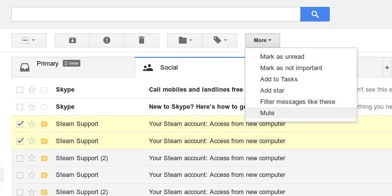 كيفية كتم وإلغاء تجاهل رسالة بريد إلكتروني في Gmail - شروحات