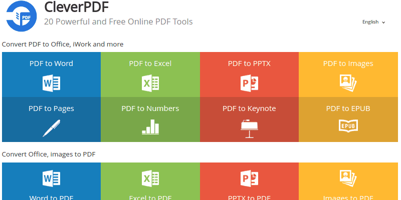 CleverPDF : المكان المميز لأدوات ملفاتPDF والتحويلات المختلفة بين الصيغ - شروحات مواقع 