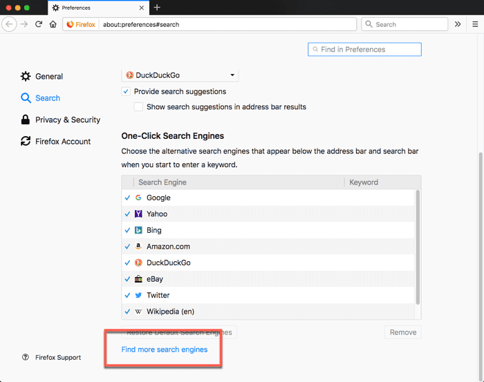 كيفية إضافة وإنشاء وإدارة محركات البحث في مُتصفح Firefox - شروحات
