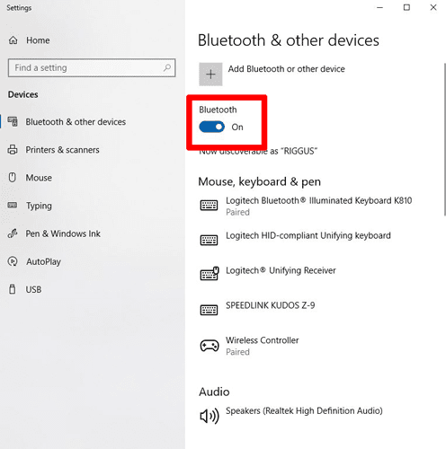 كيفية انشاء وإدارة أجهزة البلوتوث في Windows 10 - الويندوز