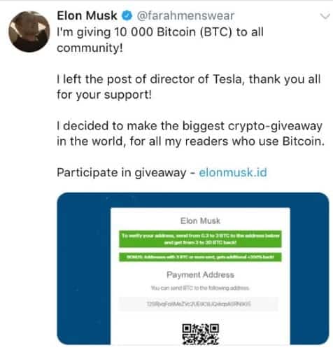 كيف حصلت شخصية Emon Musk مقلدة على سعر 180 ألف دولار من Bitcoins على Twitter - مقالات