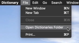 تخصيص تطبيق القاموس على نظام macOS - Mac