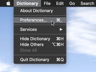تخصيص تطبيق القاموس على نظام macOS - Mac