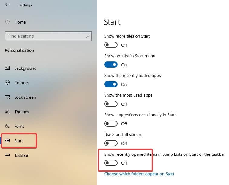 كيفية تعطيل عرض العناصر الحديثة والأماكن الأكثر شيوعًا في نظام التشغيل Windows 10 - الويندوز