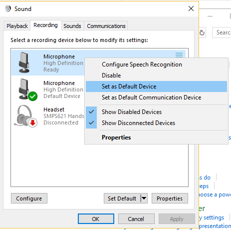 كيفية إعداد ميكروفون خارجي في نظام التشغيل Windows وجعله الافتراضي - الويندوز