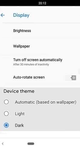 Android Pie9 Device Theme Dark Selection DzTechs | كيفية تمكين الوضع المظلم على أي هاتف Android