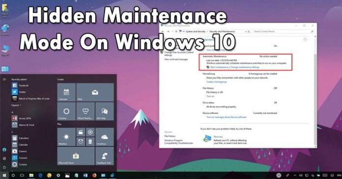 كيفية استخدام ميزة الصيانة التلقائية على نظام Windows 10 - الويندوز