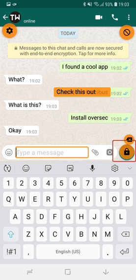 كيفية إرسال رسالة خاصة مشفرة على WhatsApp باستخدام Oversec - شروحات