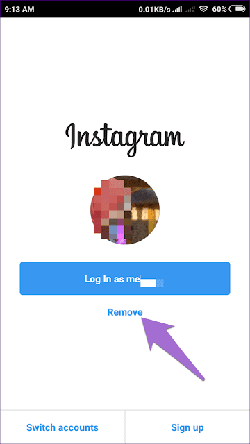 كيفية إزالة حساب Instagram الذي تم تذكره على جهازك - Instagram شروحات