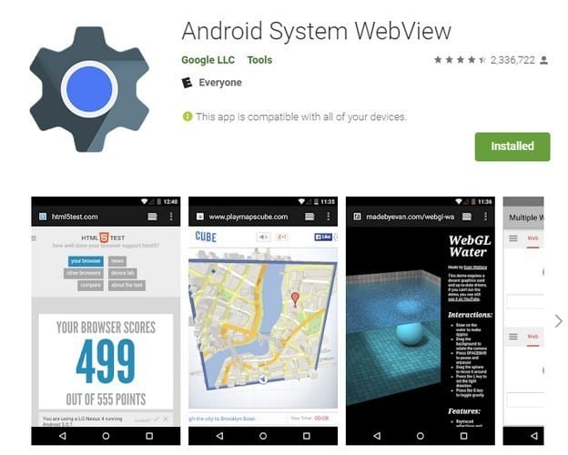 Система Android WebView