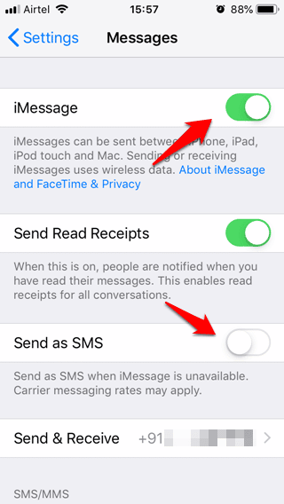 جهاز iPhone لا يقوم بإرسال رسائل نصية؟ هنا 12 طريقة لإصلاحه - iOS