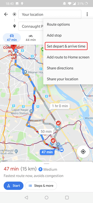 كيف تتنبأ بحركة المرور باستخدام خرائط Google على هاتف Android - Android