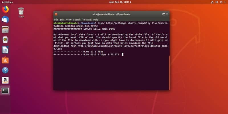 كيفية استخدام أداة Zsync لتحميل جزء من ملف في Linux - لينكس 