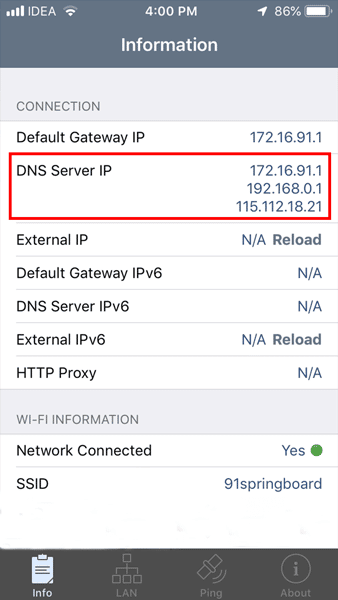 Командная строка для отображения DNS-серверов, используемых моей системой