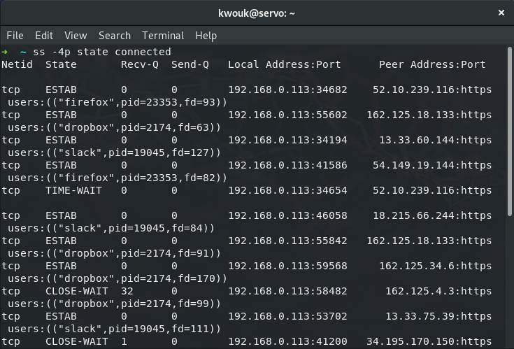 كيفية استخدام الأمر ss لمراقبة اتصالات الشبكة في نظام Linux - لينكس