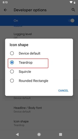 كيفية تغيير نمط الخط وشكل الأيقونات في Android 10 - Android 