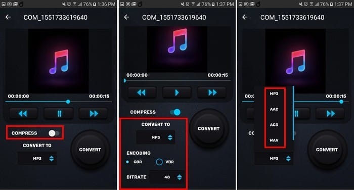 كيفية ضغط الملفات الصوتية الكبيرة في نظام Android - Android