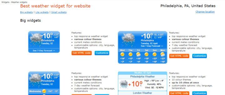 أفضل أدوات الطقس لموقع الويب الخاص بك - مواقع 