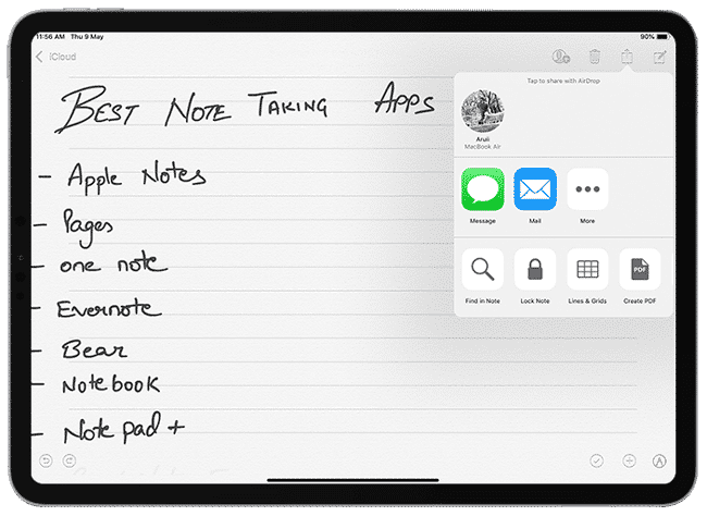 أفضل تطبيقات تدوين الملاحظات لجهاز iPad Pro - iOS