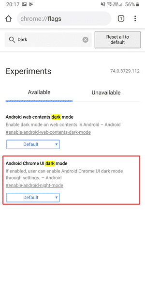 متصفح Chrome على Android يدعم الوضع المظلم - Android