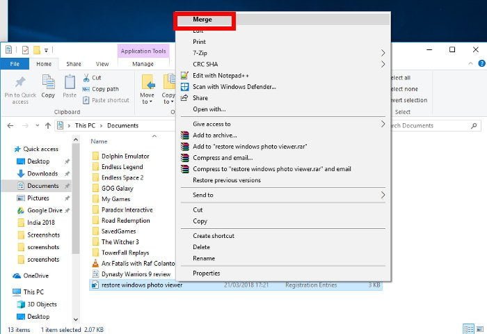 Comment définir Windows Photo Viewer comme application par défaut dans Windows 10 - Windows