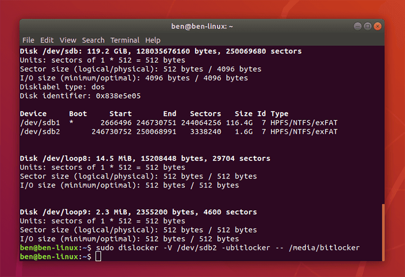 كيفية الوصول إلى  قسم Windows مشفر باستخدام BitLocker في Linux - لينكس