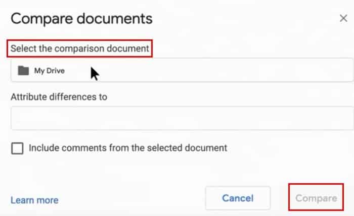 كيفية المقارنة بين وثيقتين من خلال محرّر مستندات Google - Google Office Suite