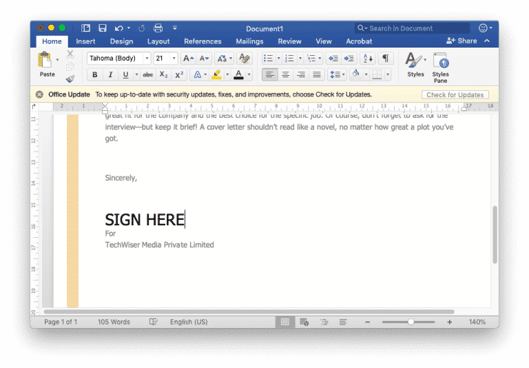 كيف يمكنني إضافة توقيع في مستند Microsoft Word ؟ - شروحات