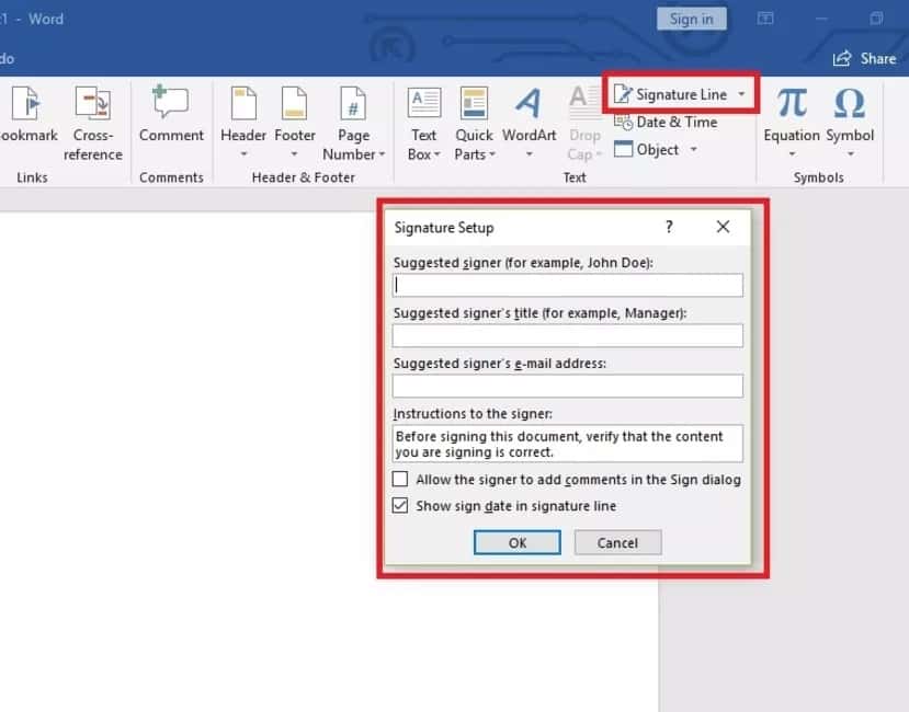 كيف يمكنني إضافة توقيع في مستند Microsoft Word ؟ - شروحات 