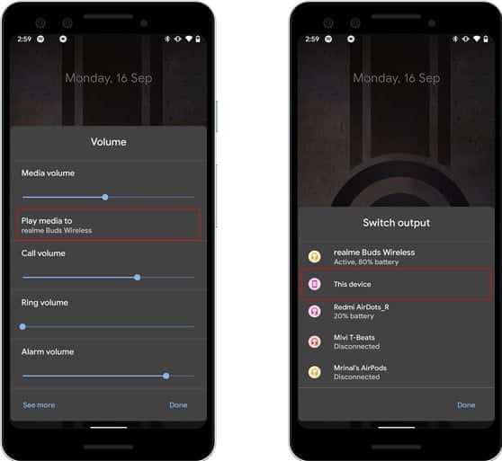 كيفية التبديل السريع لإخراج الصوت في Android 10 - Android