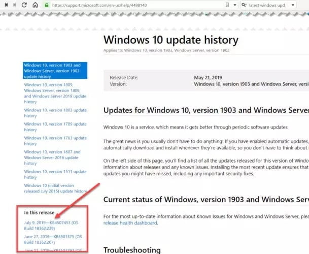 كيفية تنزيل أي تحديث تراكمي لنظام التشغيل Windows 10 مباشرةً - الويندوز