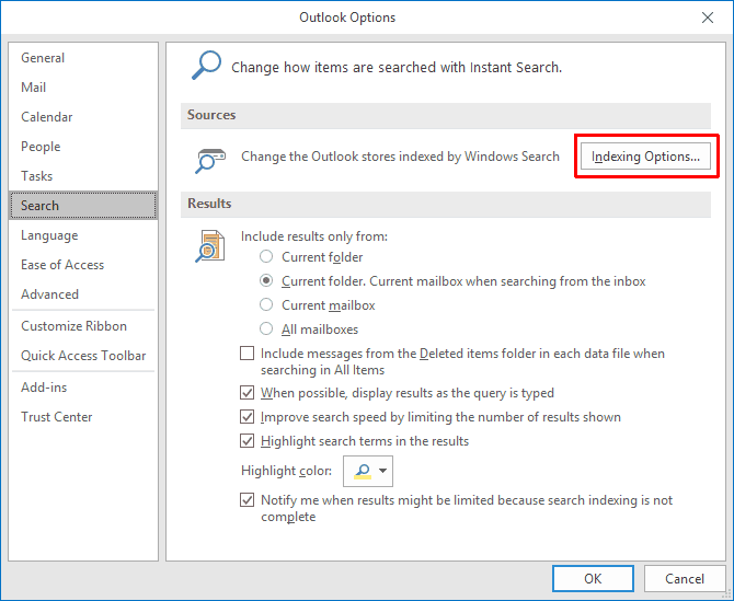 كيفية إصلاح بحث Outlook الذي لا يعمل بخطوات بسيطة - الويندوز