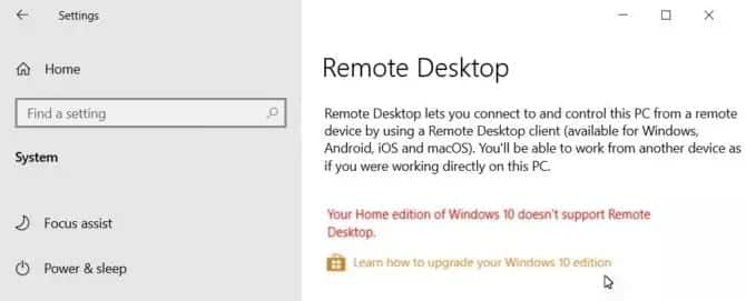 كيفية تمكين ميزة Remote Desktop (RDP) في Windows 10 Home - الويندوز