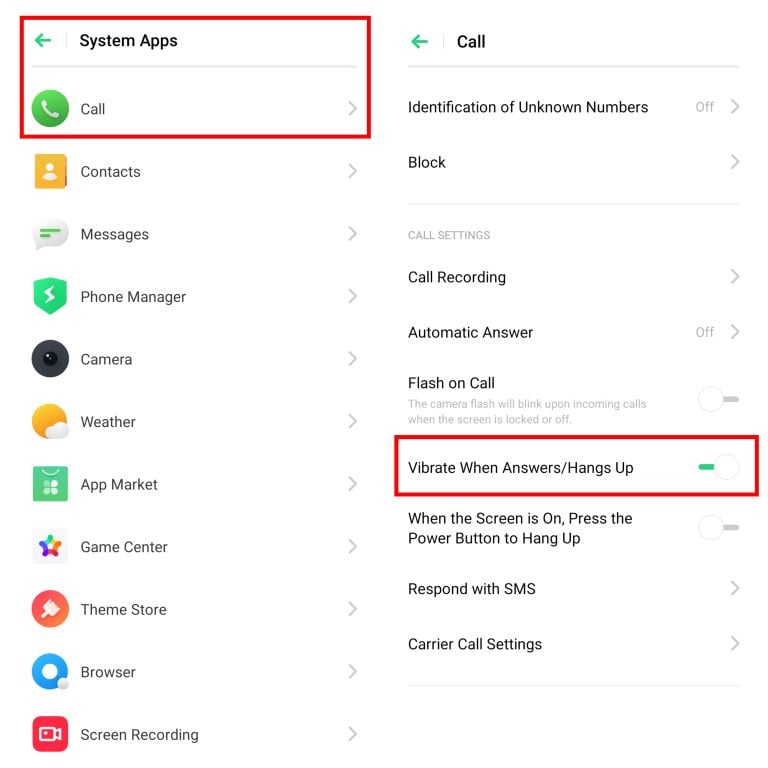 كيفية تمكين ميزة الاهتزاز عند الرد على المكالمات الصادرة - Android