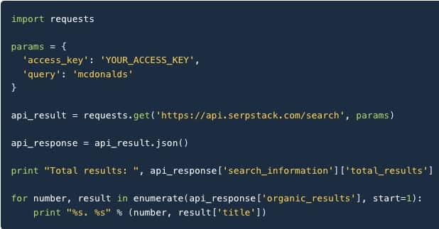 الحصول على بيانات مفيدة من نتائج البحث باستخدام Serpstack API - SEO