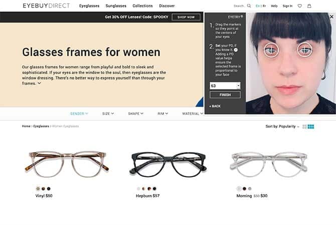 جرب النظارات على صورتك على الإنترنت لإيجاد الإطارات المثالية - مواقع